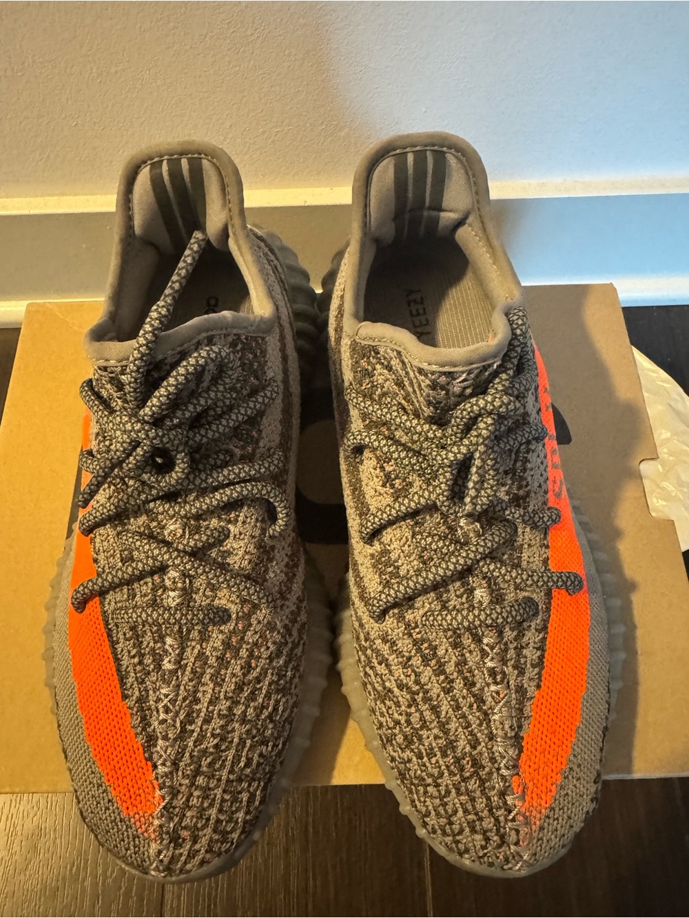 Yeezy Boost 350 V2 Grey with Orange Stripe Beluga
